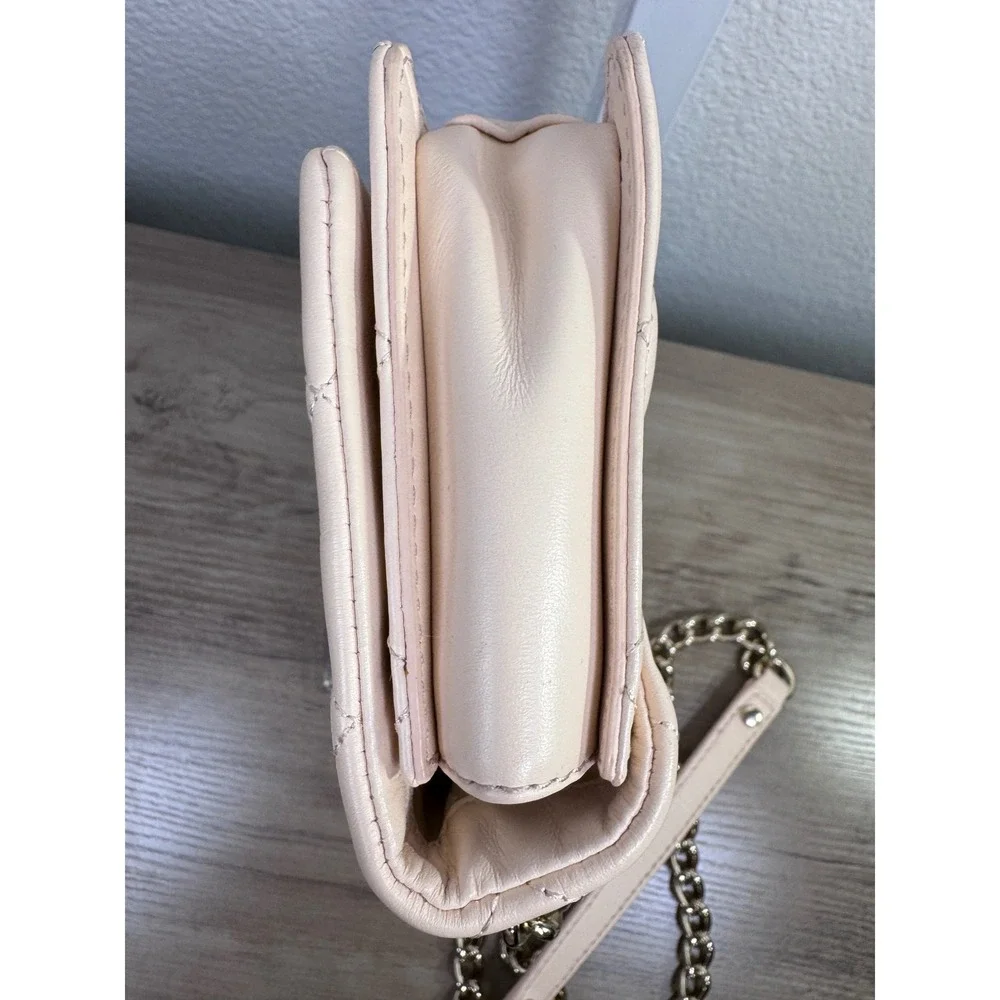 Kate Spade Quilted Leather Crossbody‎ Bag Pink Gold Chain Shoulder Bag